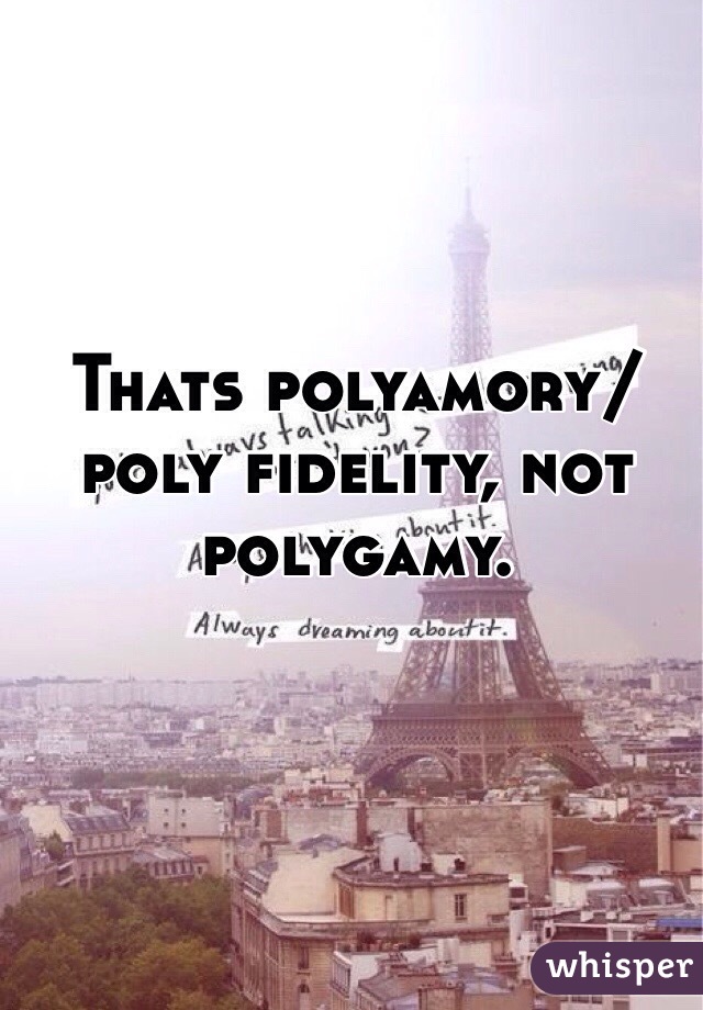 Thats polyamory/poly fidelity, not polygamy.