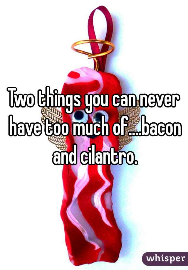 Two things you can never have too much of....bacon and cilantro.