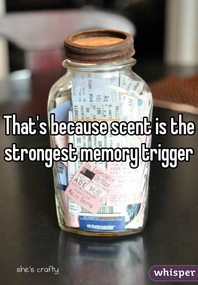 That's because scent is the strongest memory trigger