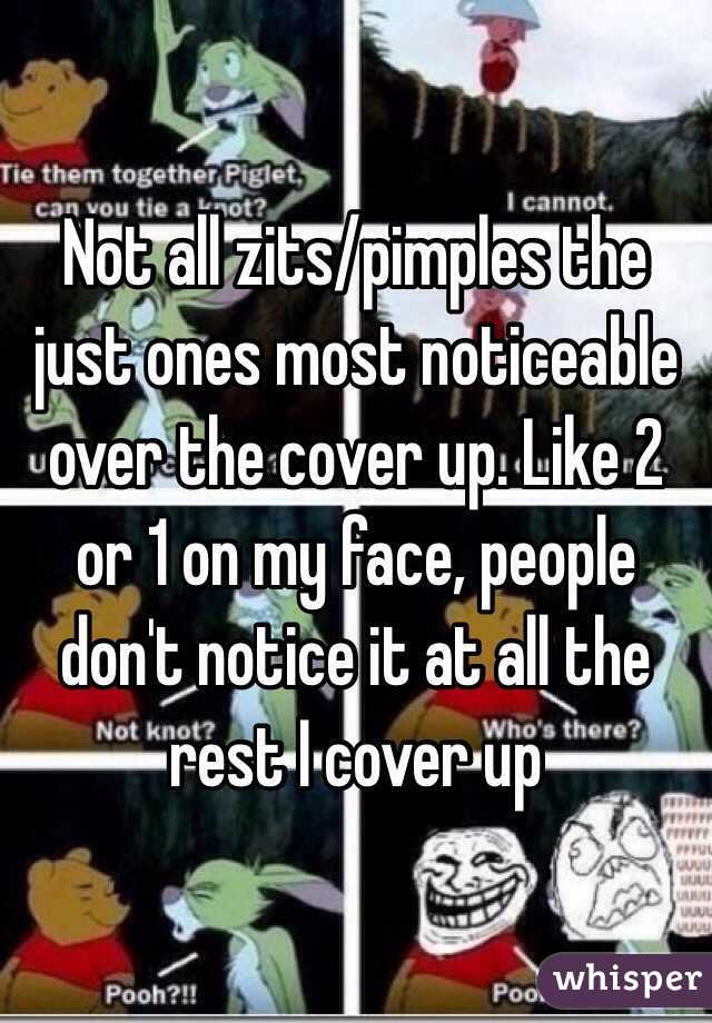 Not all zits/pimples the just ones most noticeable over the cover up. Like 2 or 1 on my face, people don't notice it at all the rest I cover up 