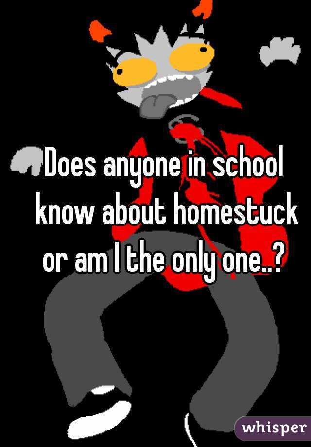 Does anyone in school know about homestuck or am I the only one..? 