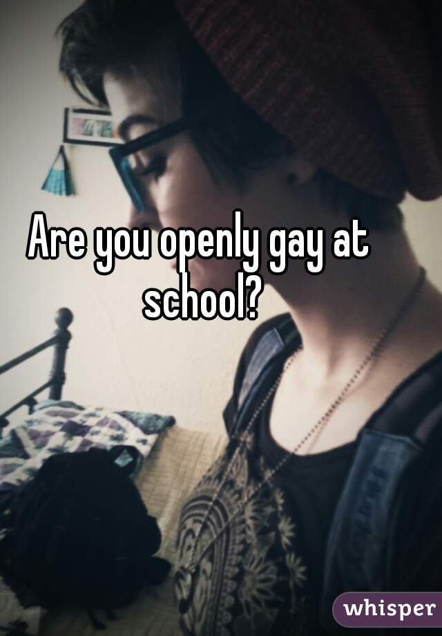Are you openly gay at school?