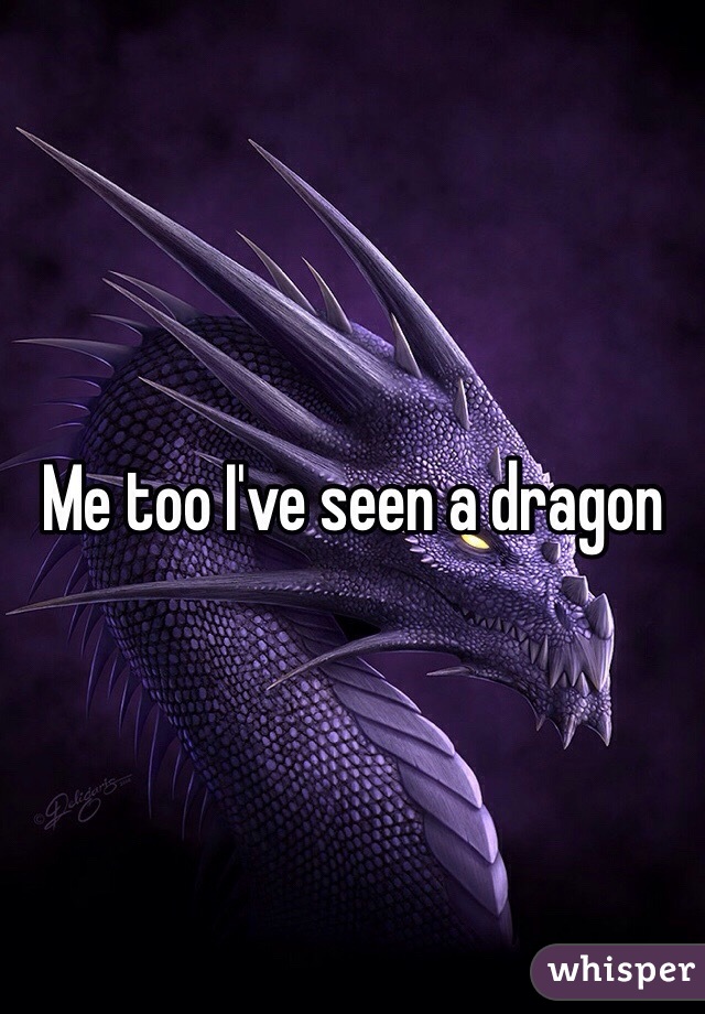 Me too I've seen a dragon