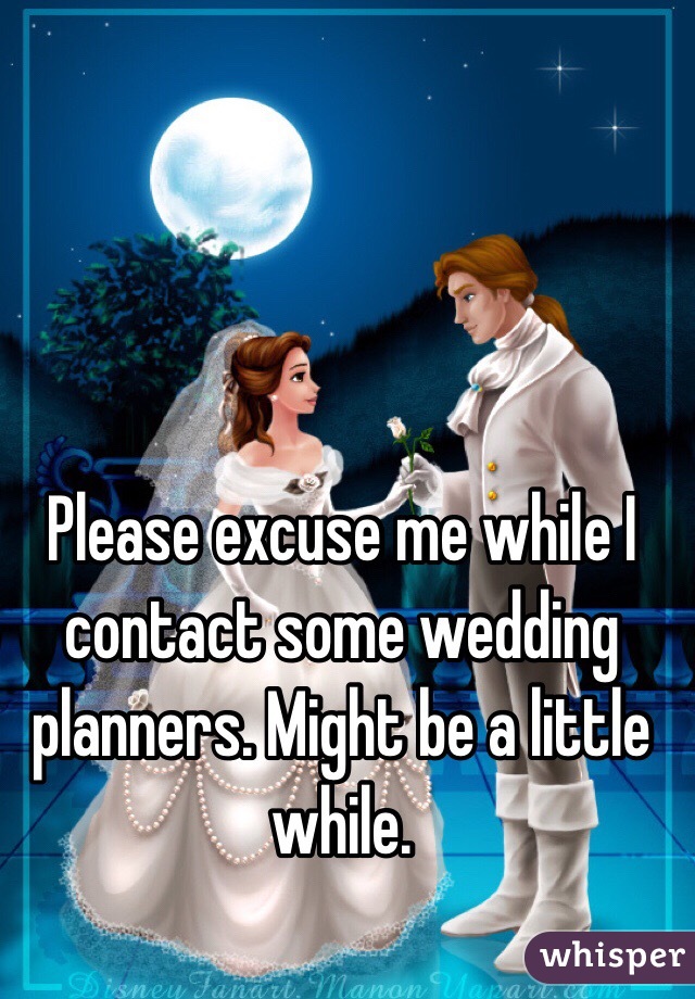 Please excuse me while I contact some wedding planners. Might be a little while.