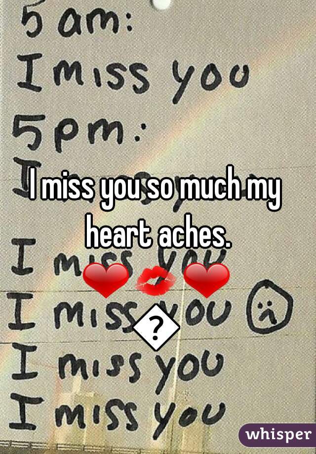 I miss you so much my heart aches.
❤💋❤💋