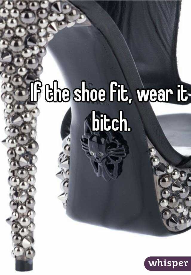 If the shoe fit, wear it bitch.