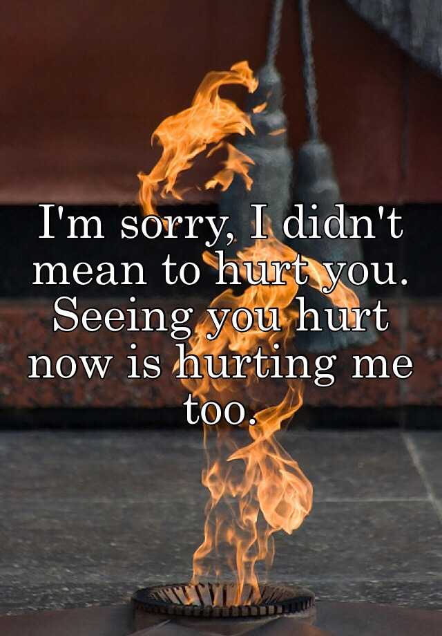 Hurt meaning. I didn't mean to hurt you. Hurt you. To hurt. I'M sure she didn't mean to hurt you..