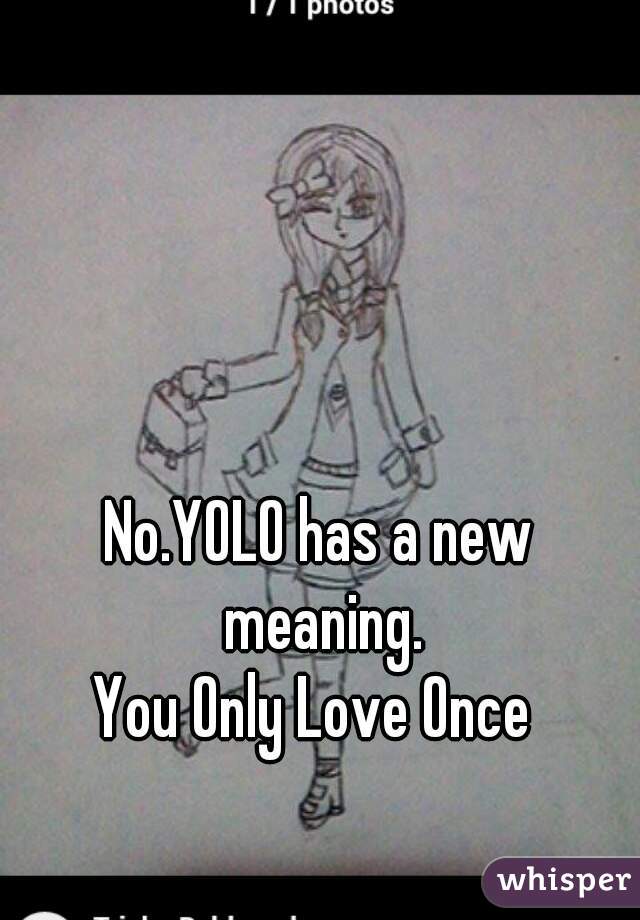 No.YOLO has a new meaning.
You Only Love Once 