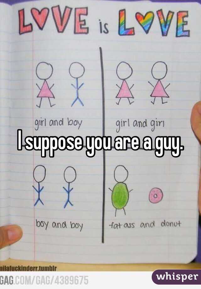 I suppose you are a guy.