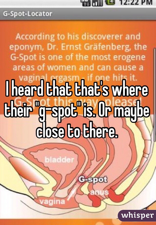 I heard that that's where their "g-spot" is. Or maybe close to there.