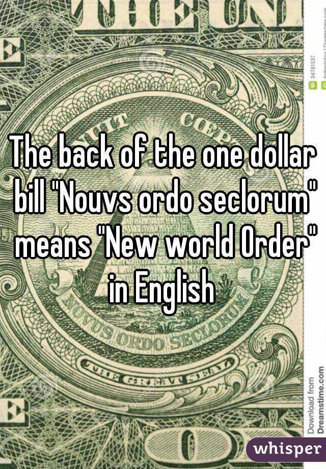 Image result for dollar bill new world order