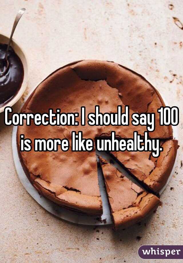 Correction: I should say 100 is more like unhealthy. 