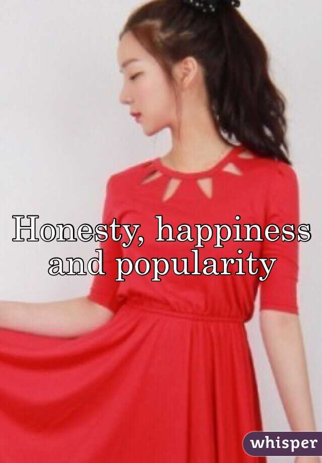 Honesty, happiness and popularity 