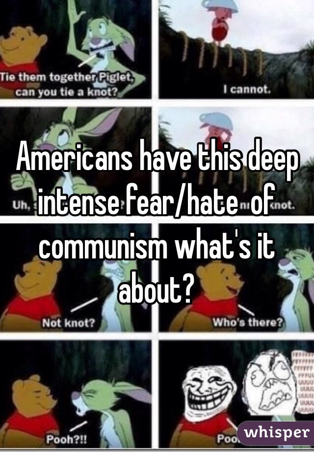 Americans have this deep intense fear/hate  of communism what's it about? 