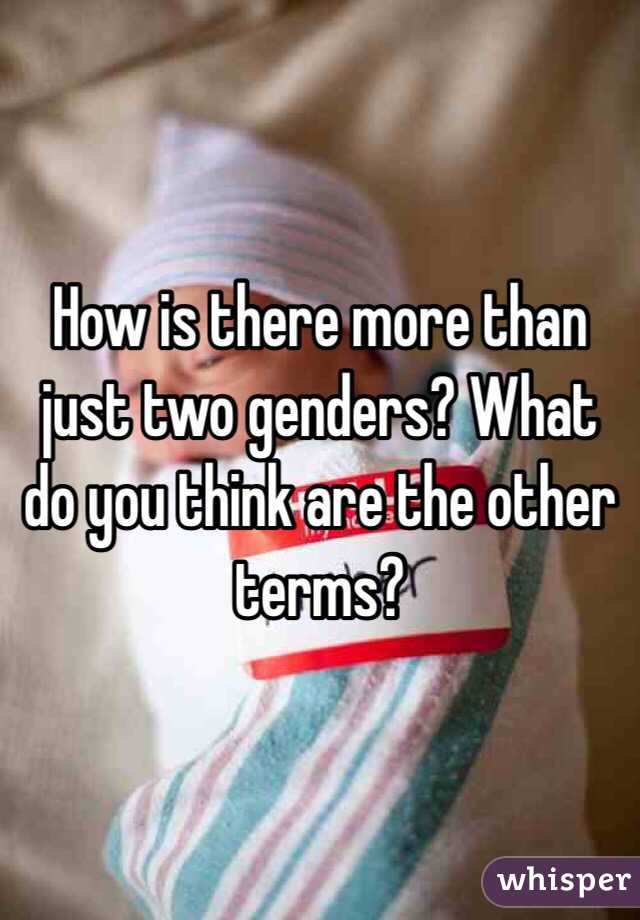 How is there more than just two genders? What do you think are the other terms? 