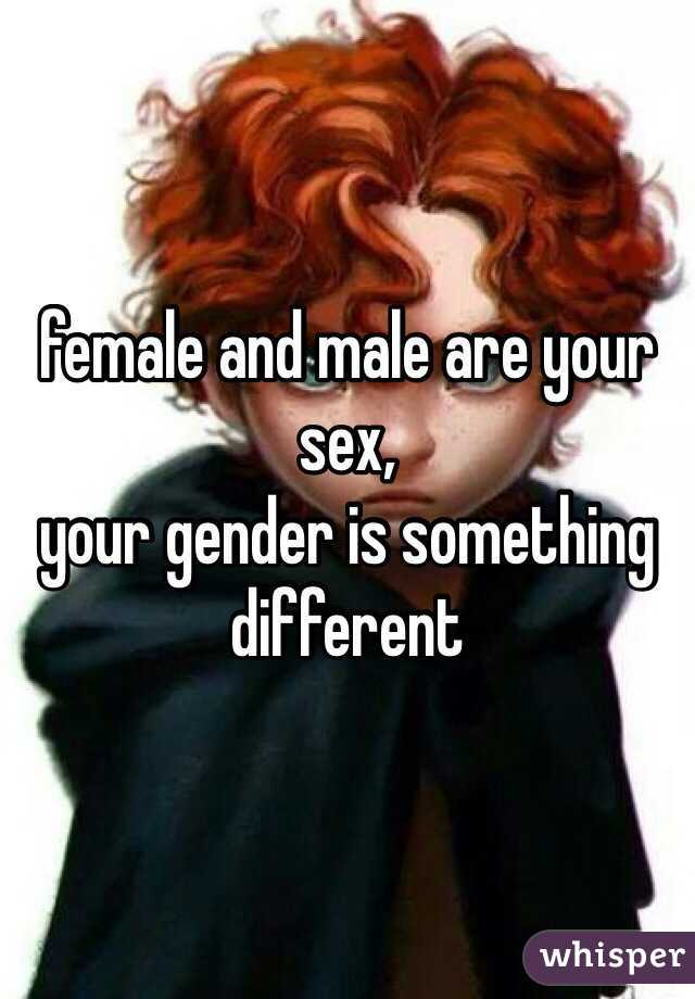 female and male are your sex,
your gender is something different