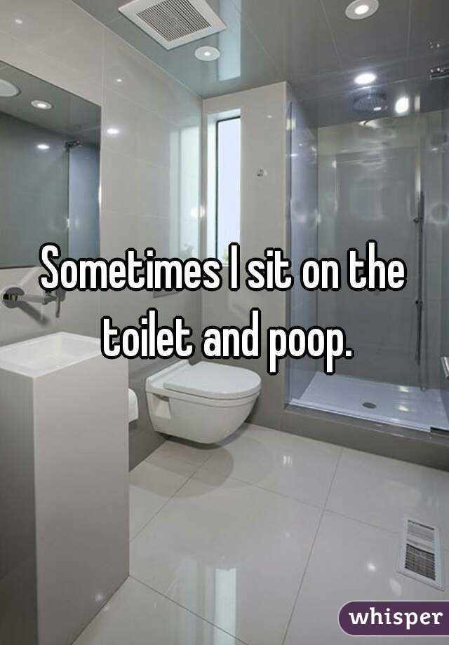 Sometimes I sit on the toilet and poop.