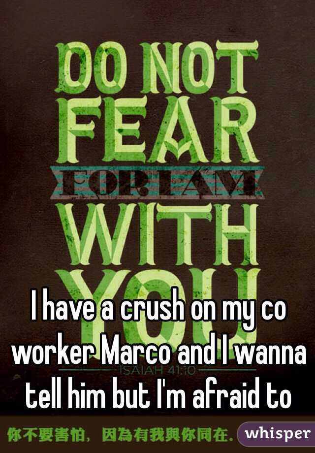 I have a crush on my co worker Marco and I wanna tell him but I'm afraid to