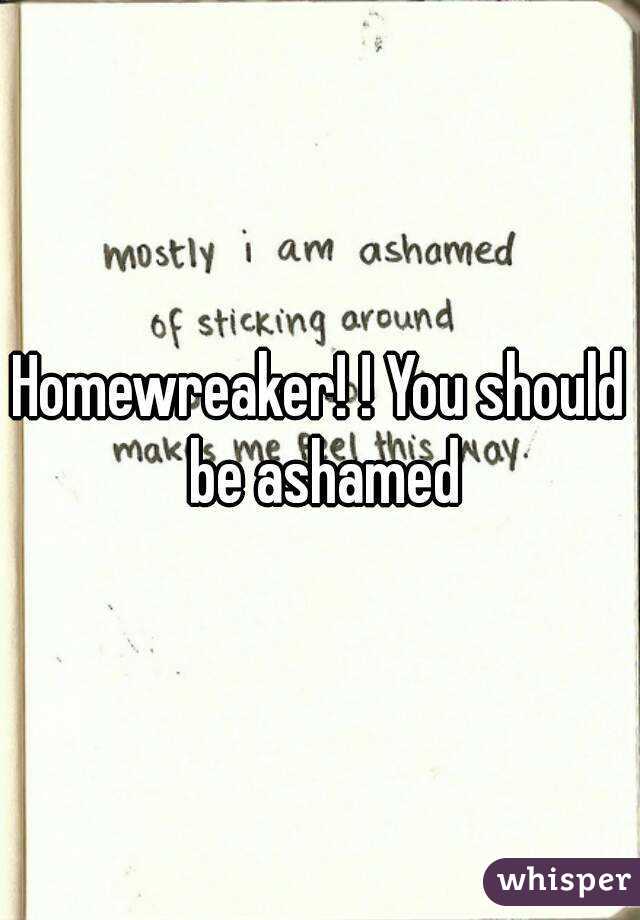 Homewreaker! ! You should be ashamed