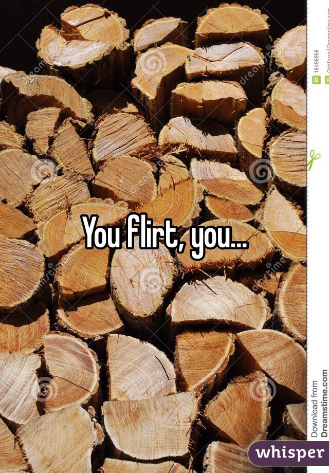 You flirt, you...