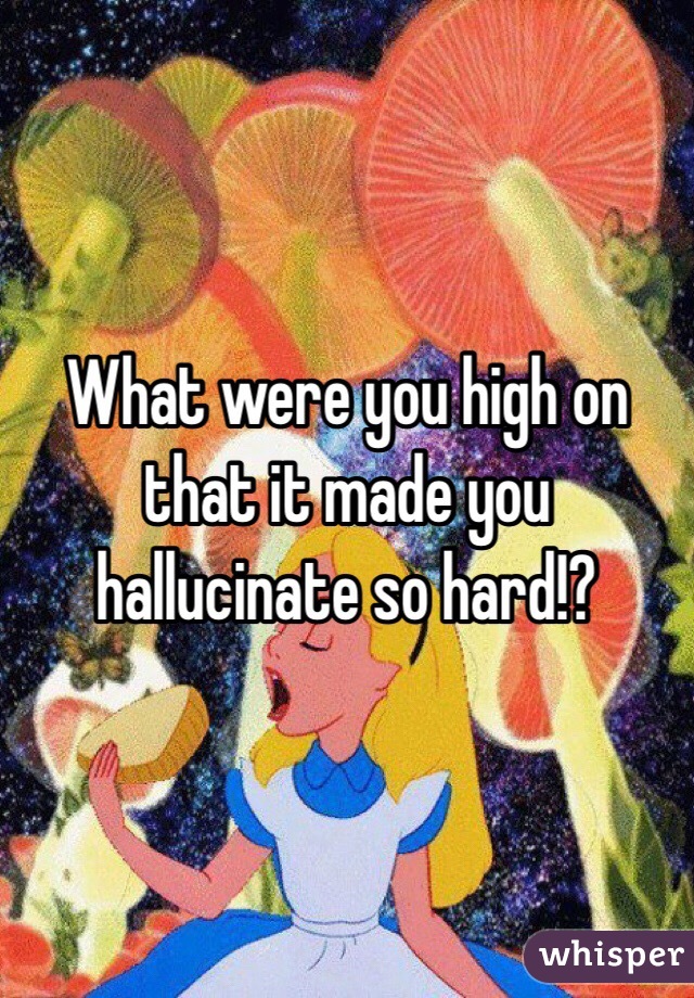 What were you high on that it made you hallucinate so hard!?