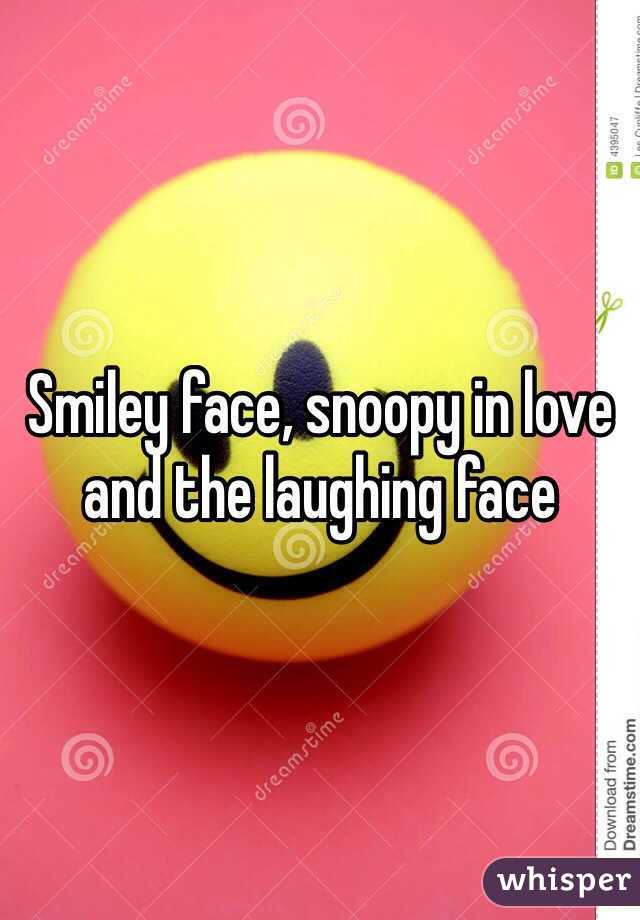 Smiley face, snoopy in love and the laughing face