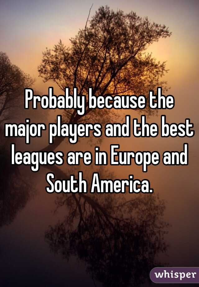 Probably because the major players and the best leagues are in Europe and South America. 
