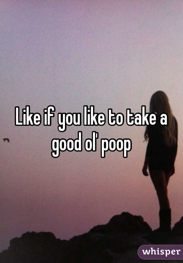 Like if you like to take a good ol' poop