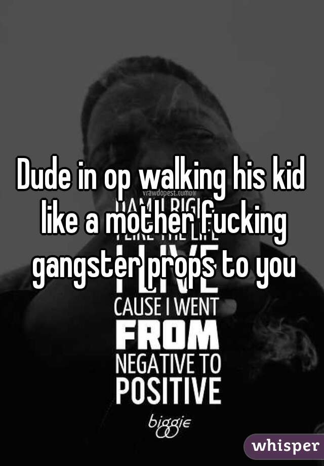 Dude in op walking his kid like a mother fucking gangster props to you