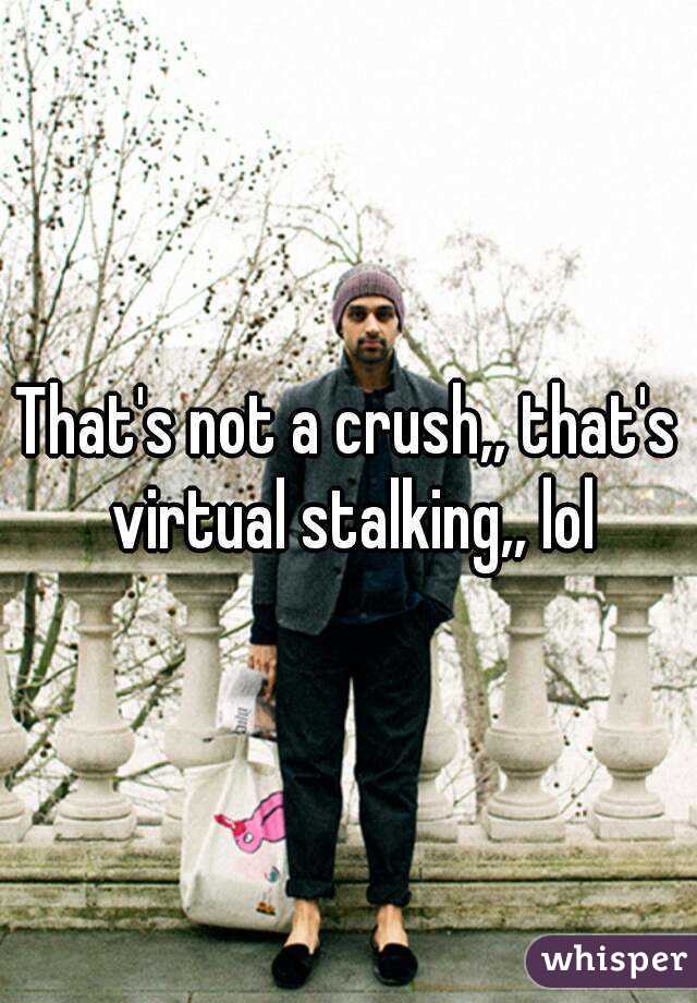 That's not a crush,, that's virtual stalking,, lol