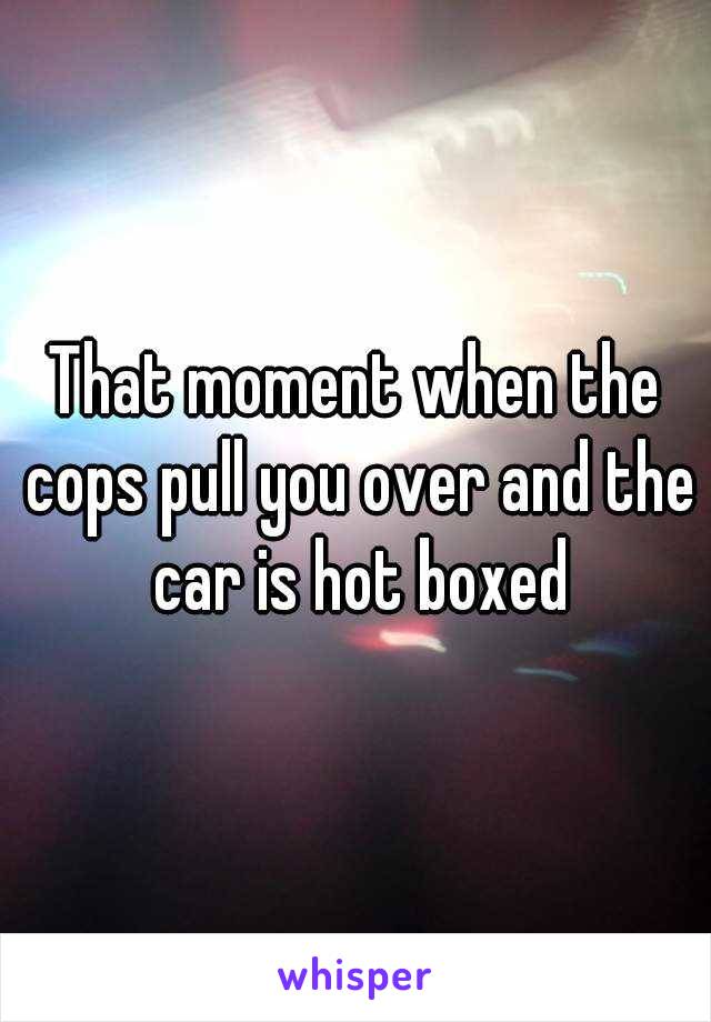 That moment when the cops pull you over and the car is hot boxed