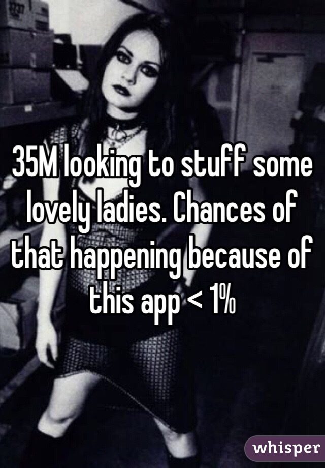 35M looking to stuff some lovely ladies. Chances of that happening because of this app < 1% 