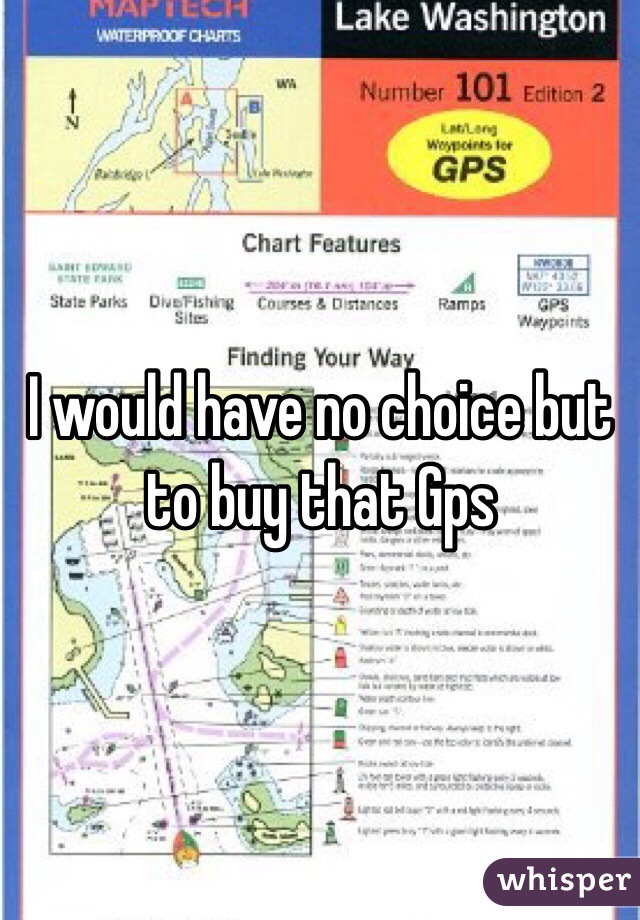 I would have no choice but to buy that Gps
