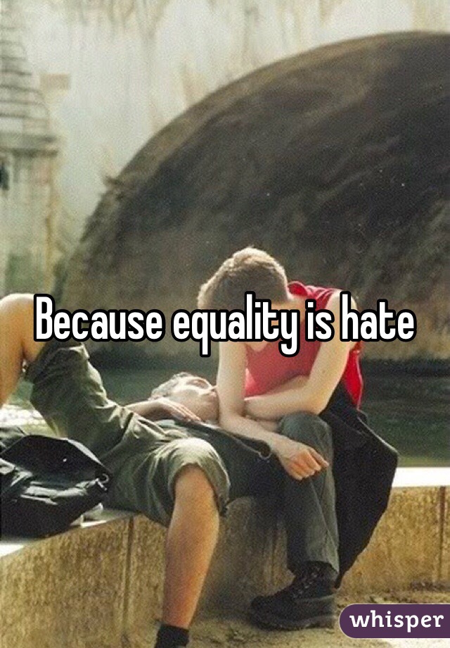 Because equality is hate