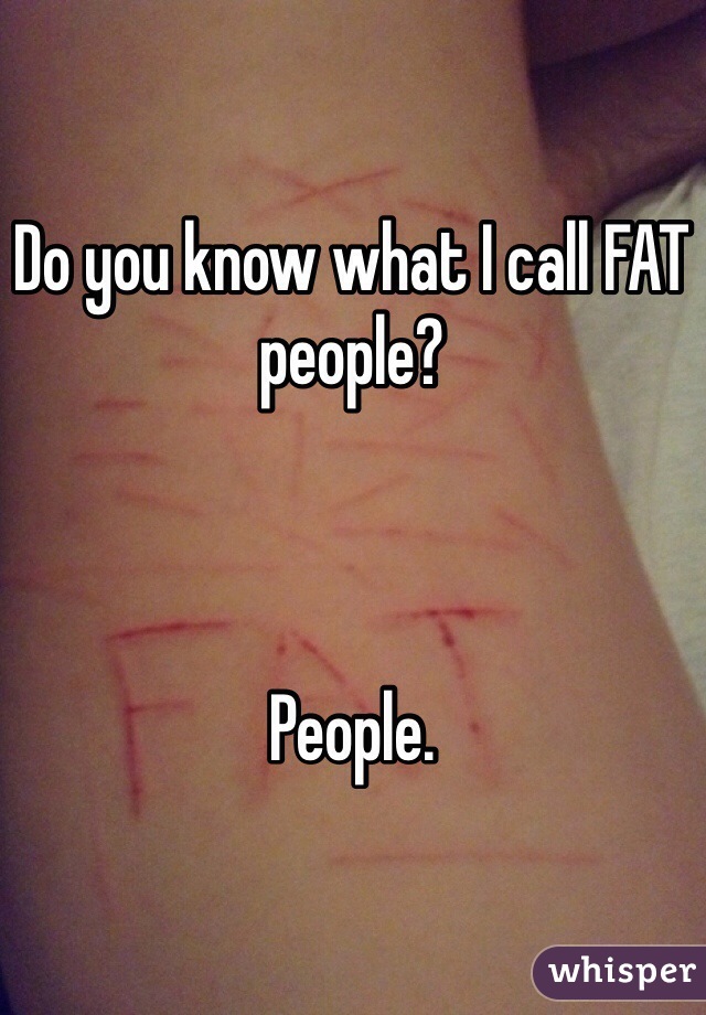 Do you know what I call FAT people?



People.