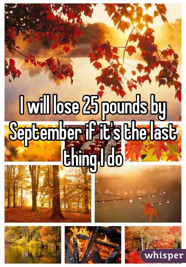 I will lose 25 pounds by September if it's the last thing I do