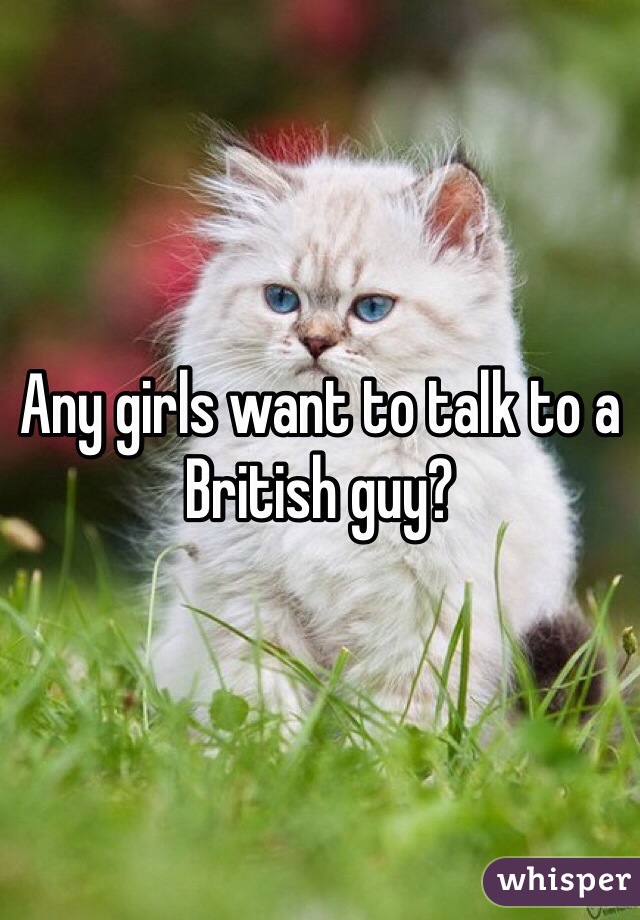 Any girls want to talk to a British guy?