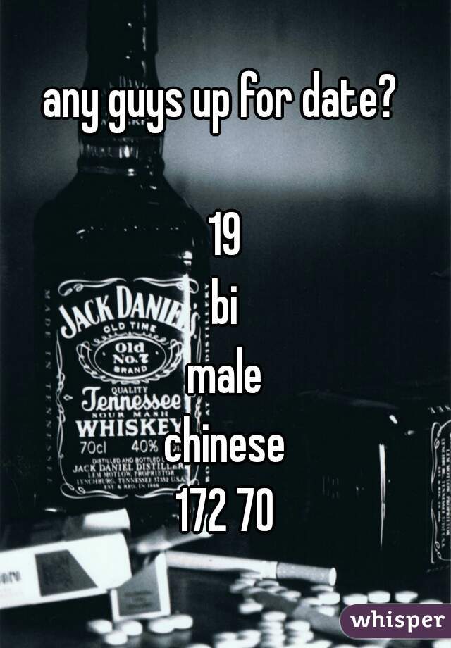 any guys up for date? 

19
bi
male
chinese
172 70

