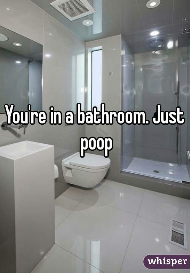 You're in a bathroom. Just poop