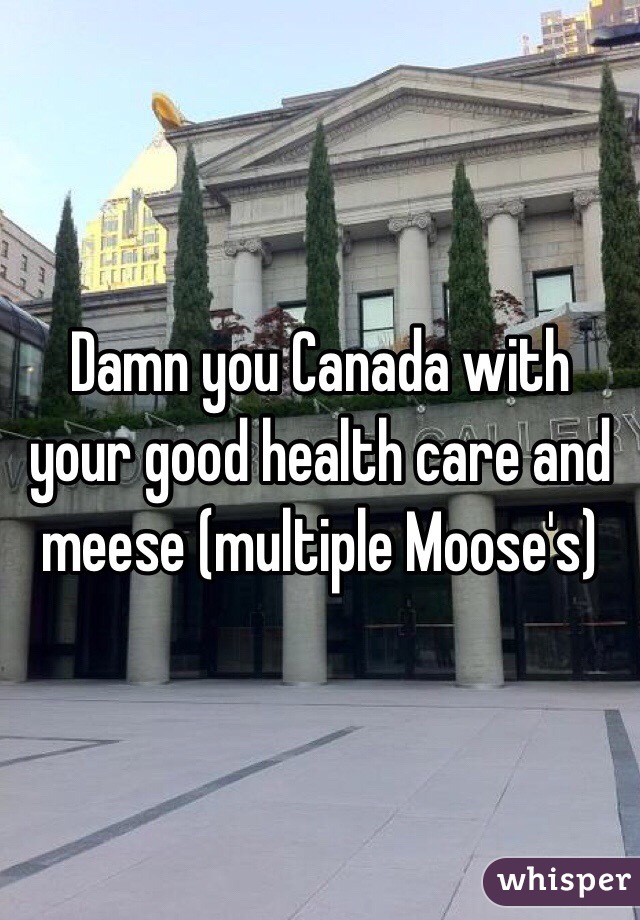Damn you Canada with your good health care and meese (multiple Moose's)
