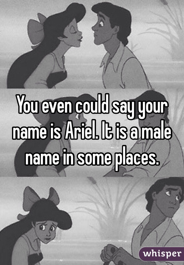 You even could say your name is Ariel. It is a male name in some places. 