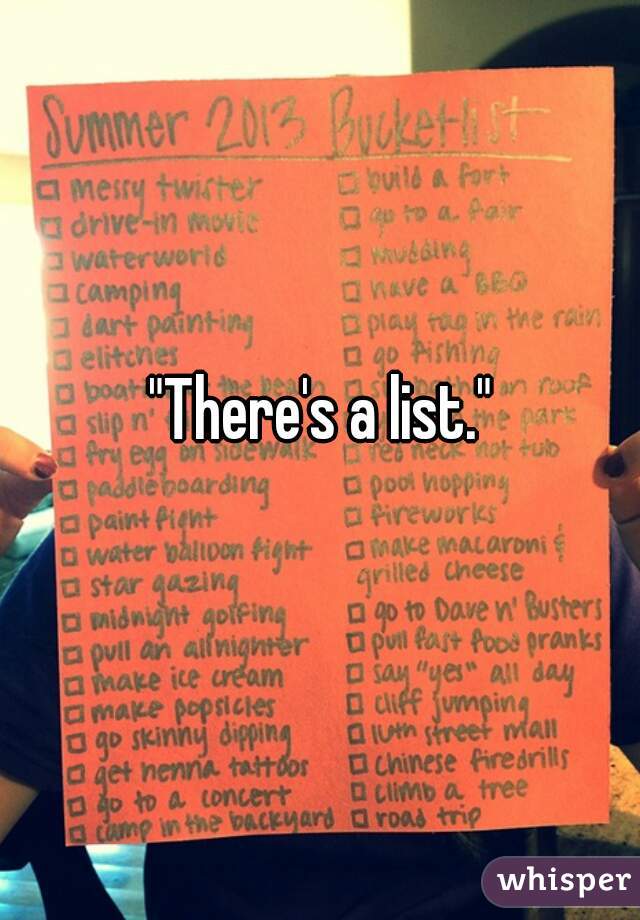 "There's a list."