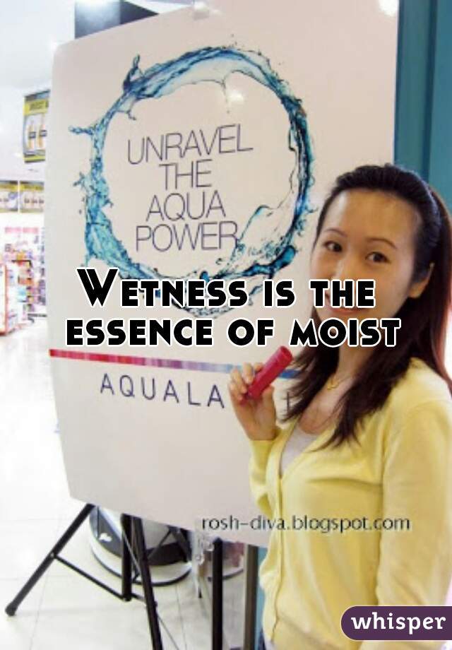 Wetness is the essence of moist