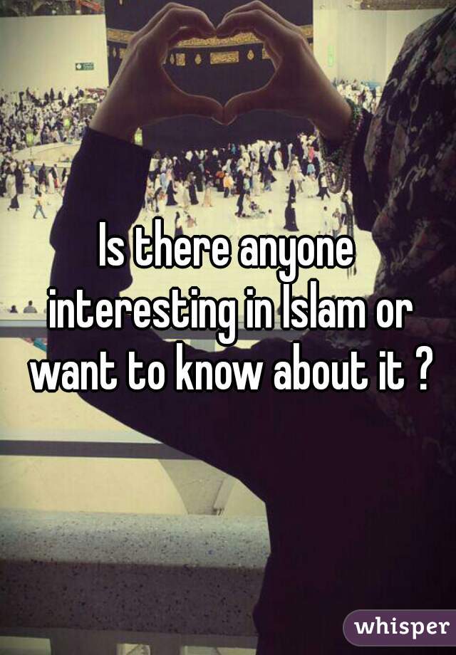 Is there anyone interesting in Islam or want to know about it ?