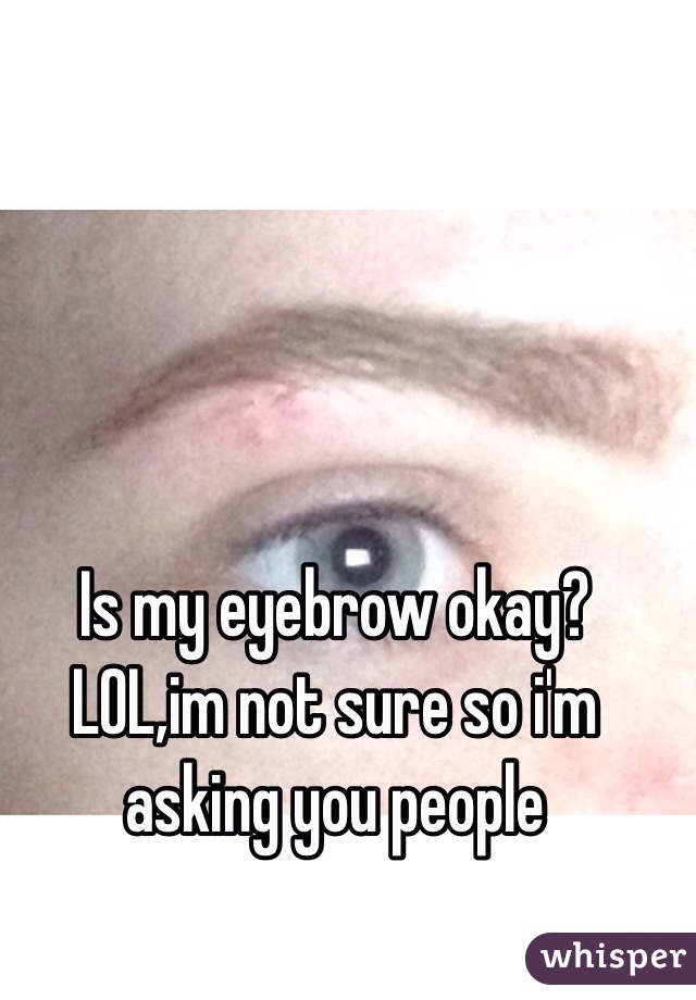 Is my eyebrow okay? LOL,im not sure so i'm asking you people