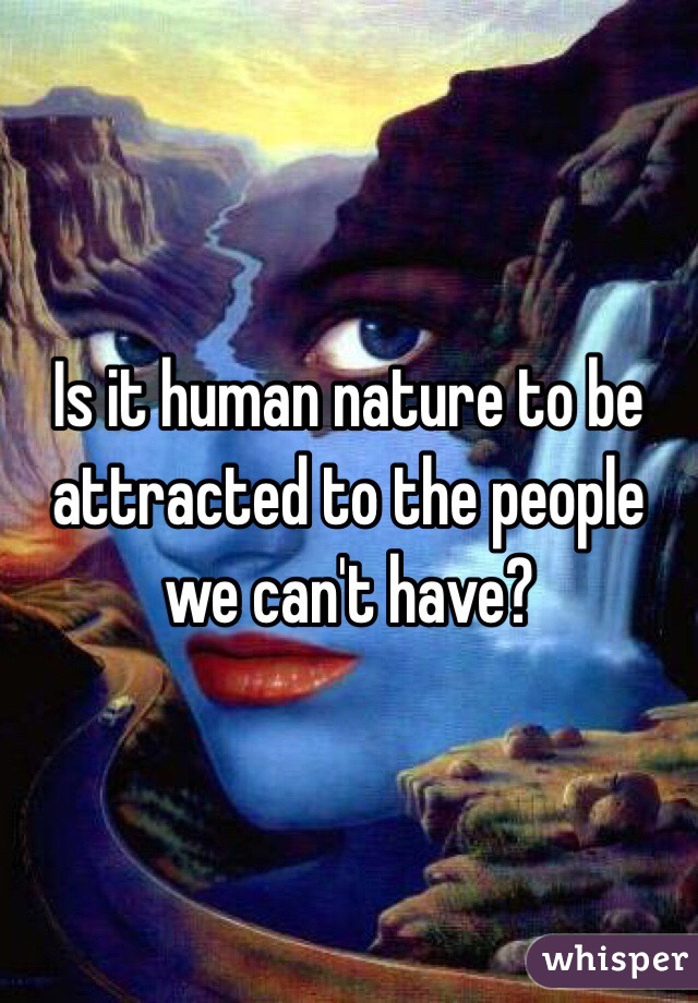 Is it human nature to be attracted to the people we can't have?