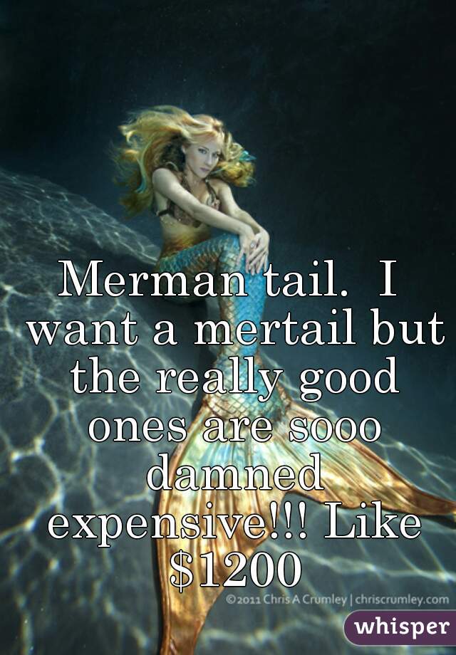 Merman tail.  I want a mertail but the really good ones are sooo damned expensive!!! Like $1200