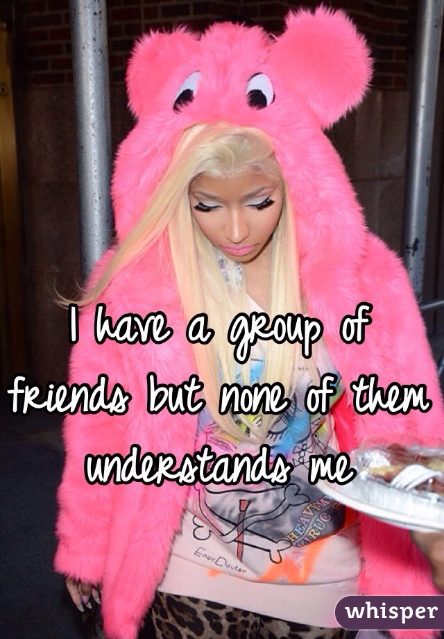 I have a group of friends but none of them understands me