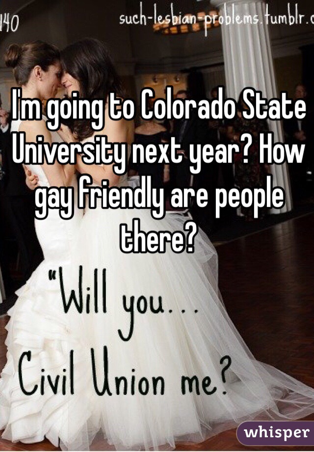 I'm going to Colorado State University next year? How gay friendly are people there?