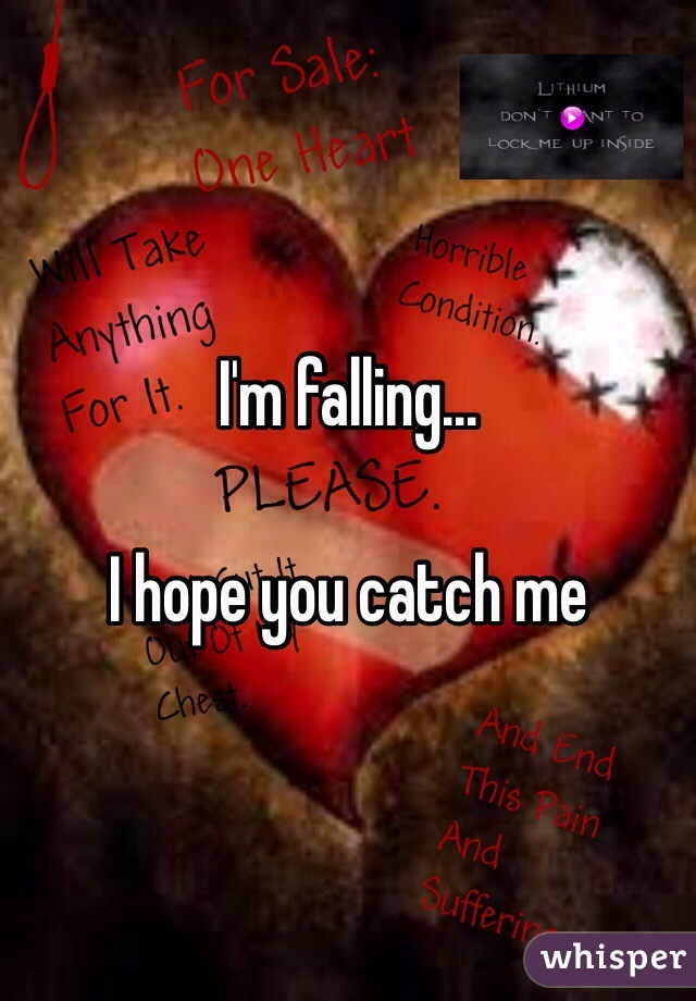 I'm falling...

I hope you catch me 